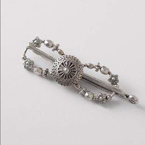 Lilla Rose Lacie Flexi Hair Clip Silver Sz LG